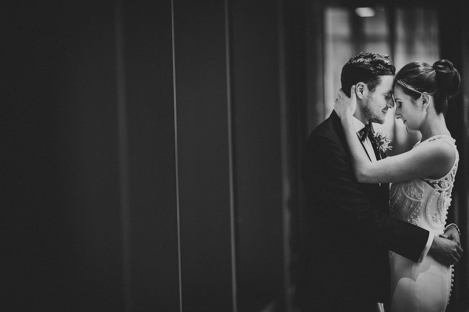 Black and White Wedding Portrait at the Royal Lancaster Hotel