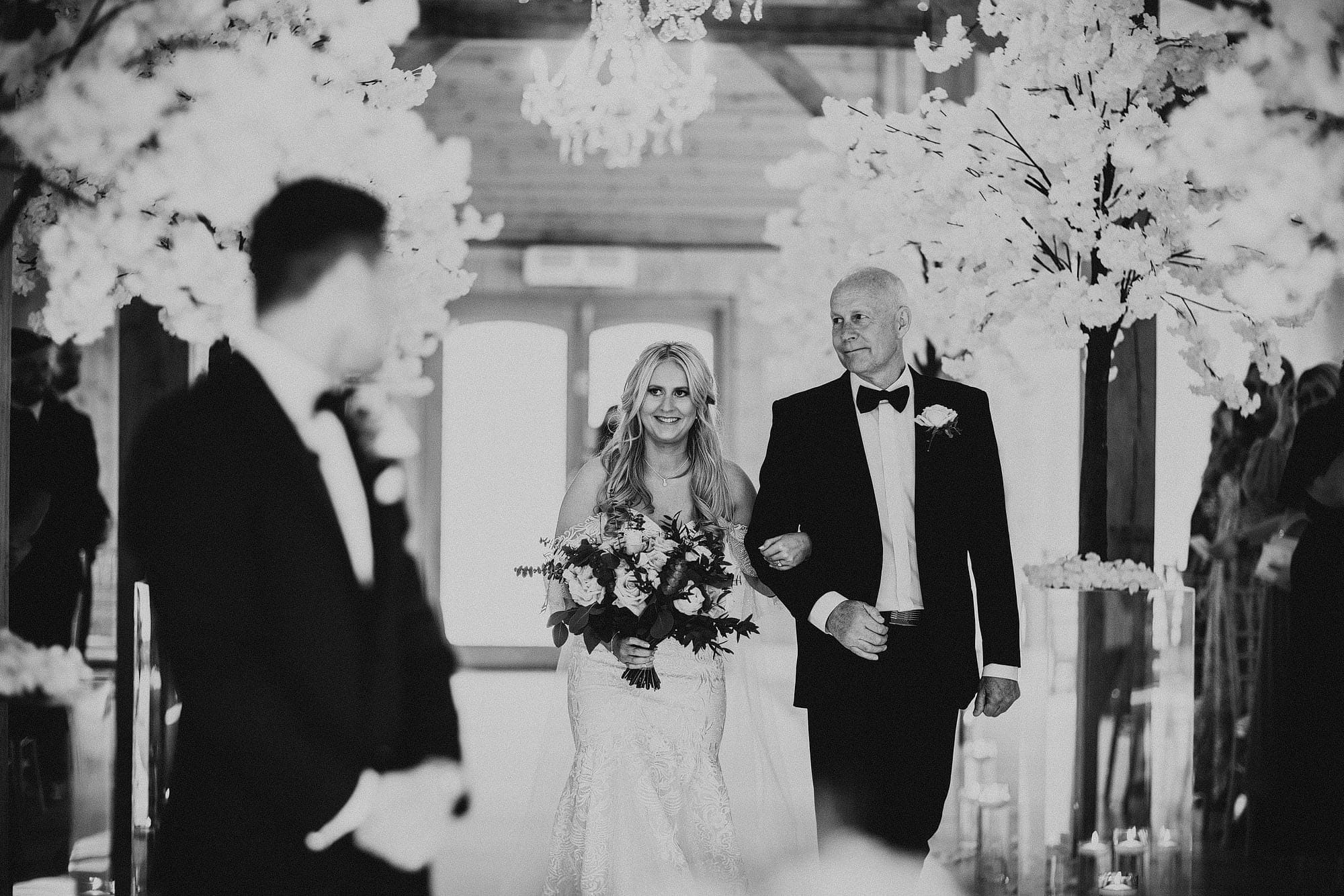 Merrydale Manor bride walking down the aisle