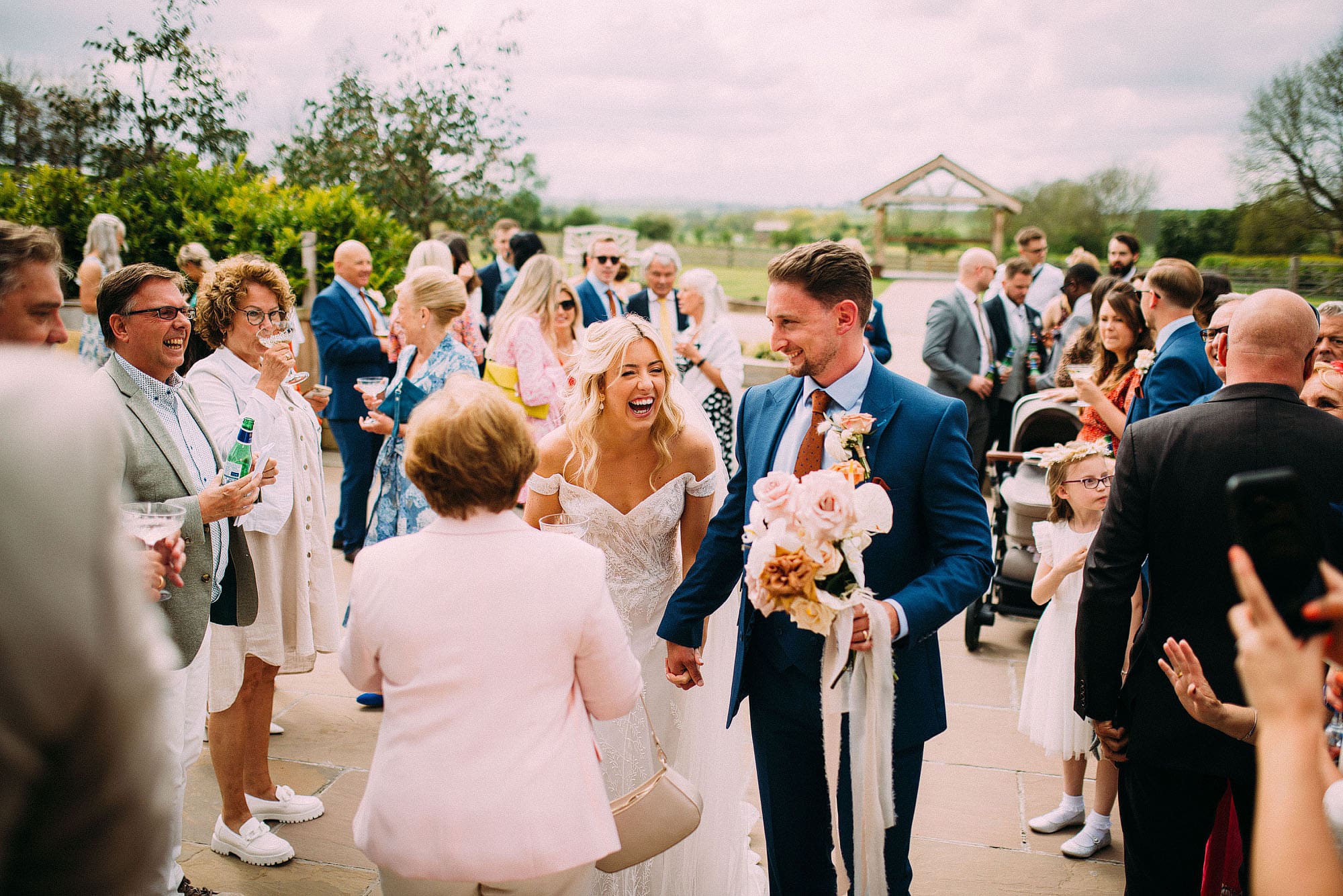 Bride and Groom arriving at Eden Barn