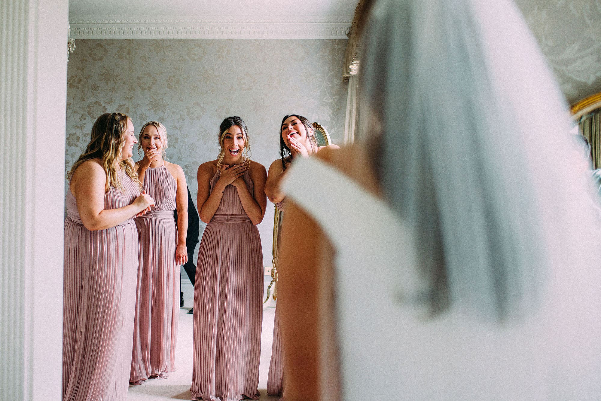 Bridesmaid reveal at Delamere Manor